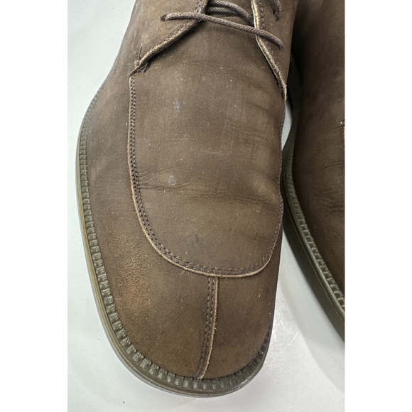 *Flawed Salvatore Ferragamo Men’s Brown Suede Leather Oxford Dress Shoes Size 10 main image 14